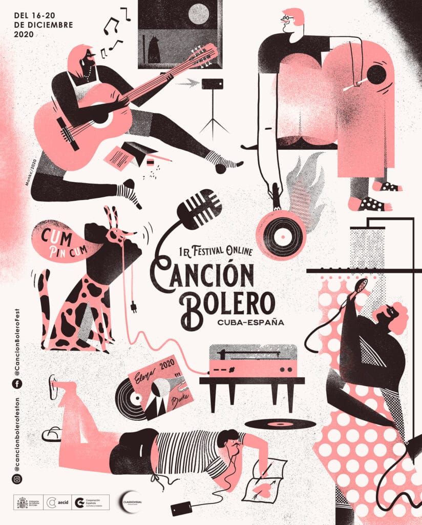 1st Online Festival of Boleros (Cuba-Spain) / Claudiovisual - Miguel Monkc - Anna Goodson Illustration Agency