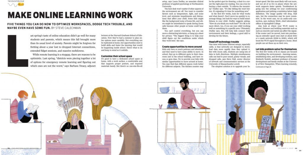Make online learning work/ The Boston Globe - Nathalie Dion - Anna Goodson Illustration Agency