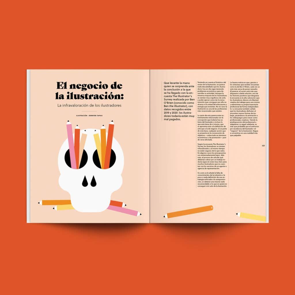 Undervaluation and illustrators for Gràffica Magazine - Jennifer Tapias Derch - Anna Goodson Illustration Agency
