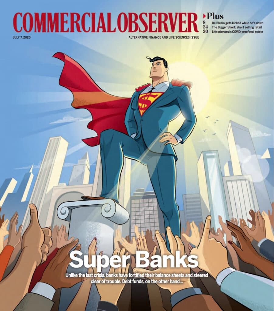 Commercial Observer: Super Banks - Terry Wong - Anna Goodson Illustration Agency