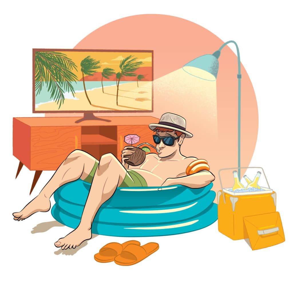 My Covid vacation - Terry Wong - Anna Goodson Illustration Agency