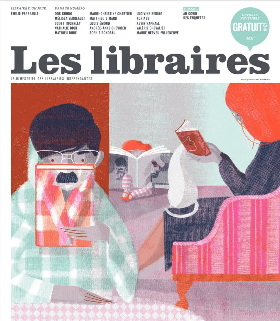 Cover, magazine Les libraires, October/November issue - Nathalie Dion - Anna Goodson Illustration Agency
