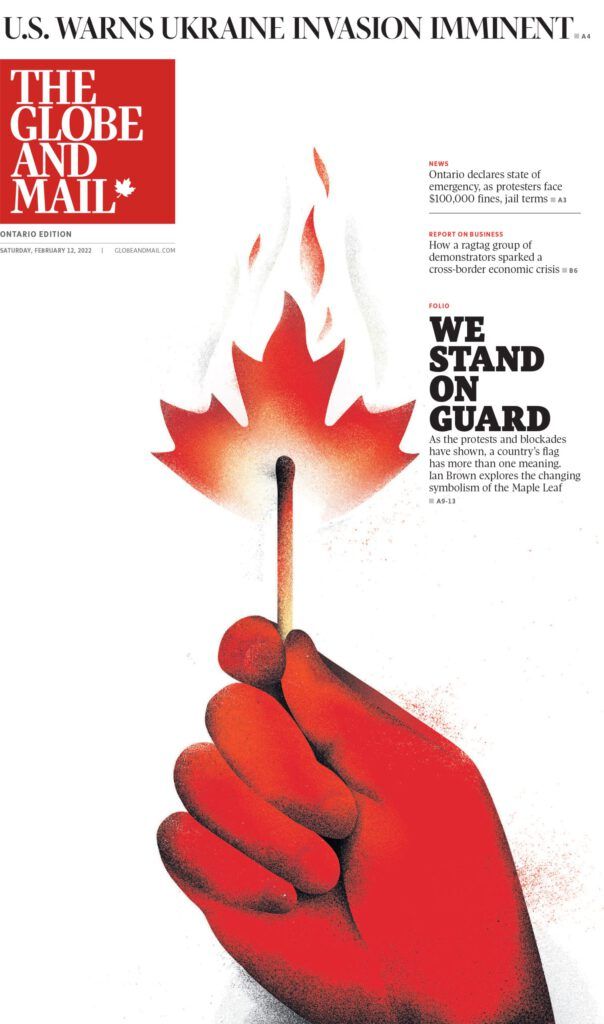 Sébastien Thibault / We Stand on Guard / Globe and Mail - Sebastien Thibault - Anna Goodson Illustration Agency