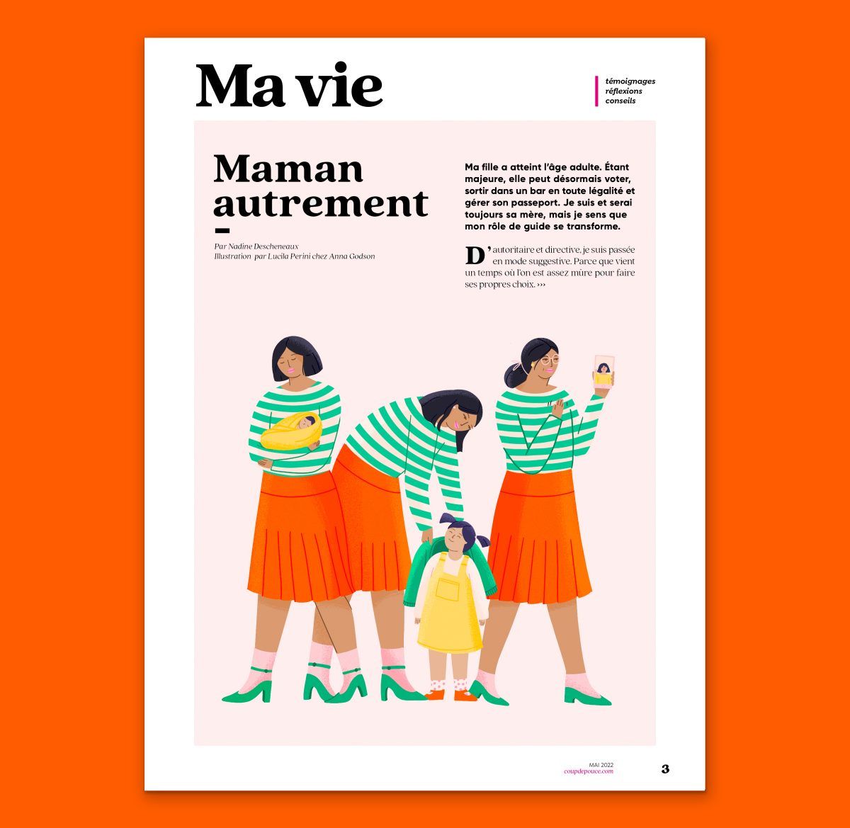 Maman autrement &#8211; Coup de Pouce - Lucila Perini - Anna Goodson Illustration Agency