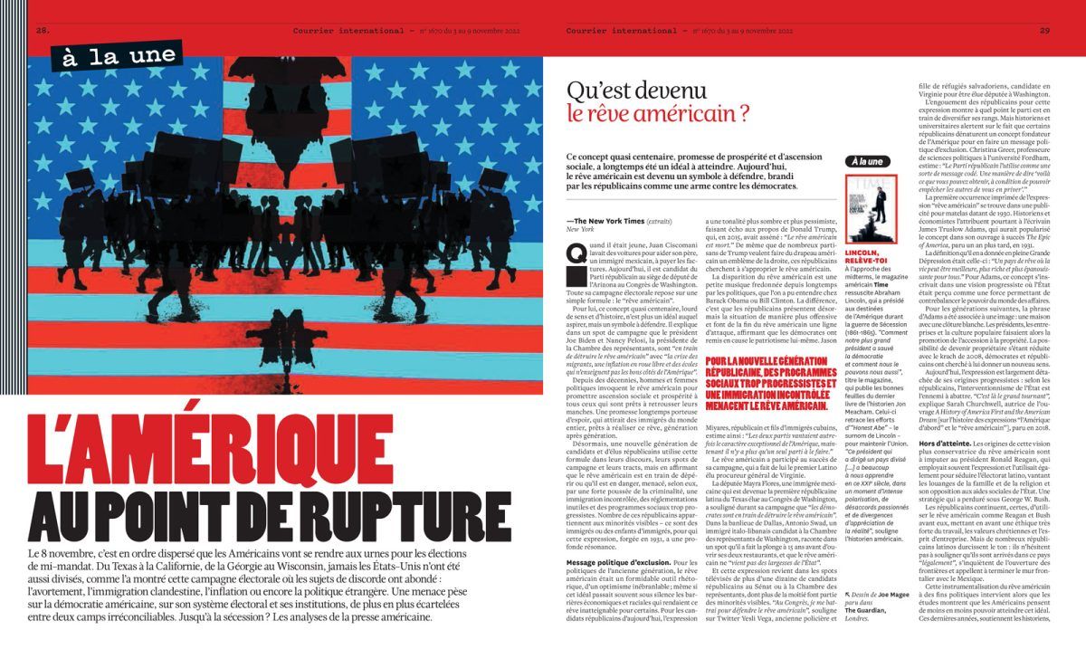 Courrier International / Whatever Happened to the American Dream? - Joe Magee - Anna Goodson Illustration Agency