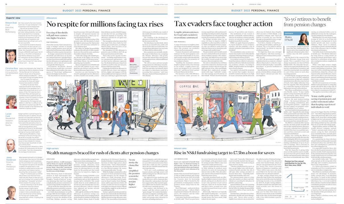 Financial Times / Spring Budget 2023 - Clare Mallison - Anna Goodson Illustration Agency
