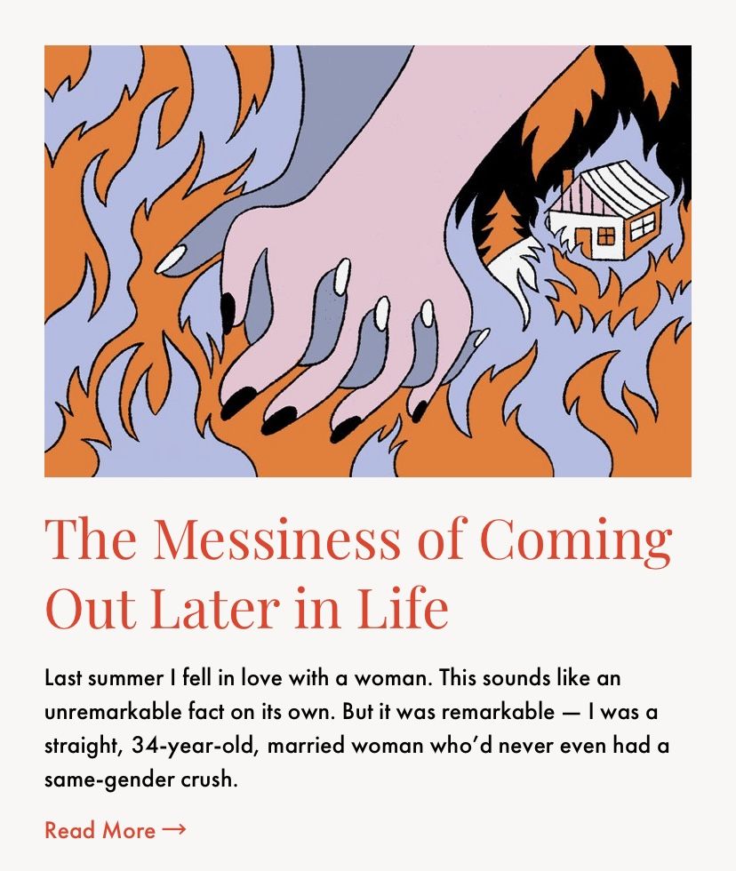 Gloria / The messiness of coming out later in life - Audrey Malo - Anna Goodson Illustration Agency