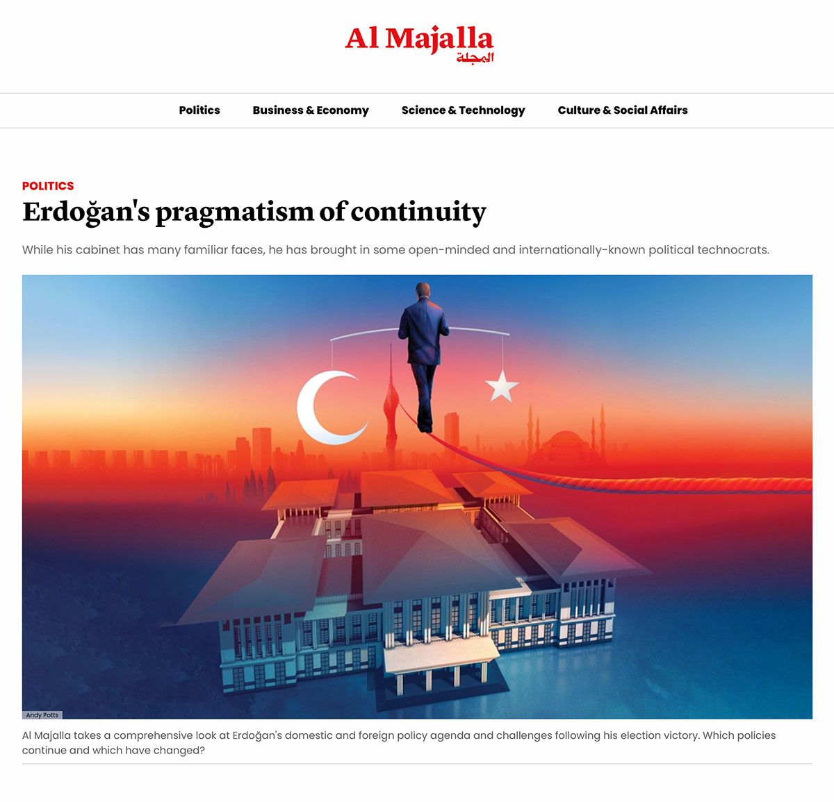 Al Majalla / Erdoğan and Turkish politics - Andy Potts - Anna Goodson Illustration Agency