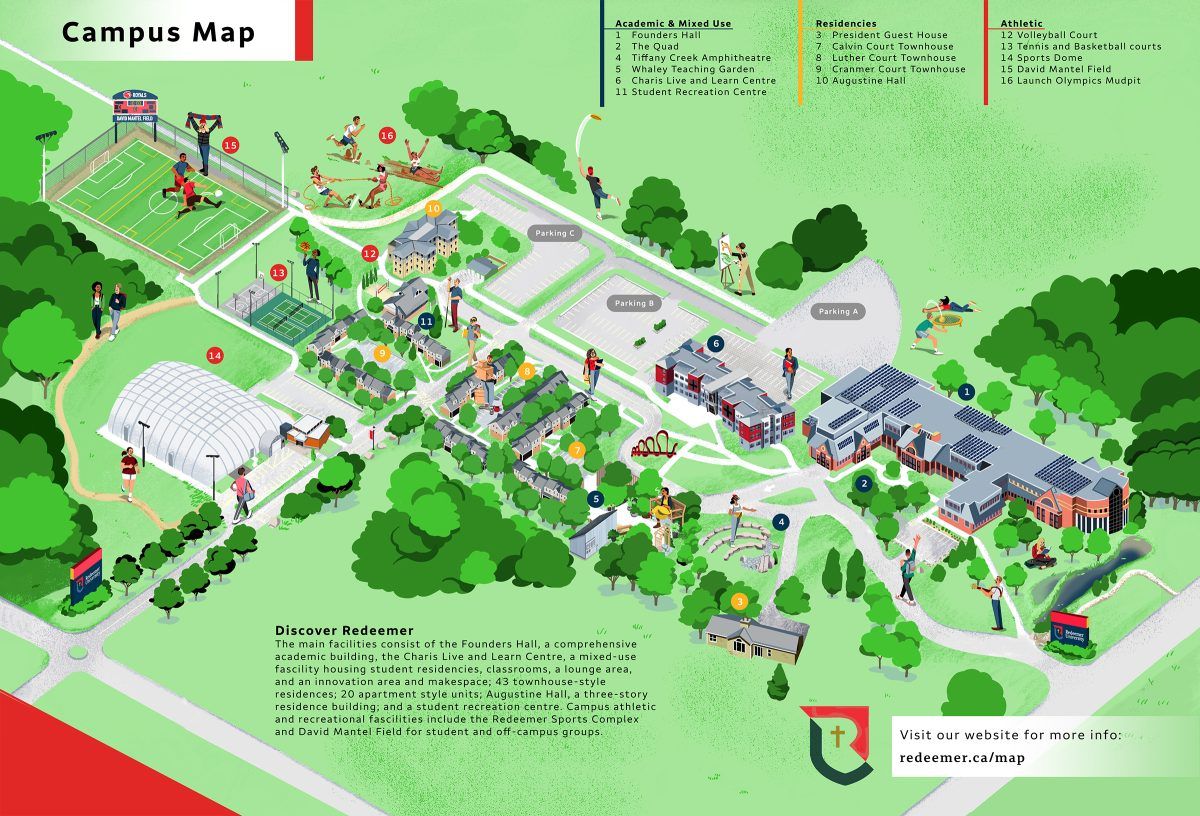 Redeemer University / Plan du campus - Nathan Hackett - Anna Goodson Agence d'illustration