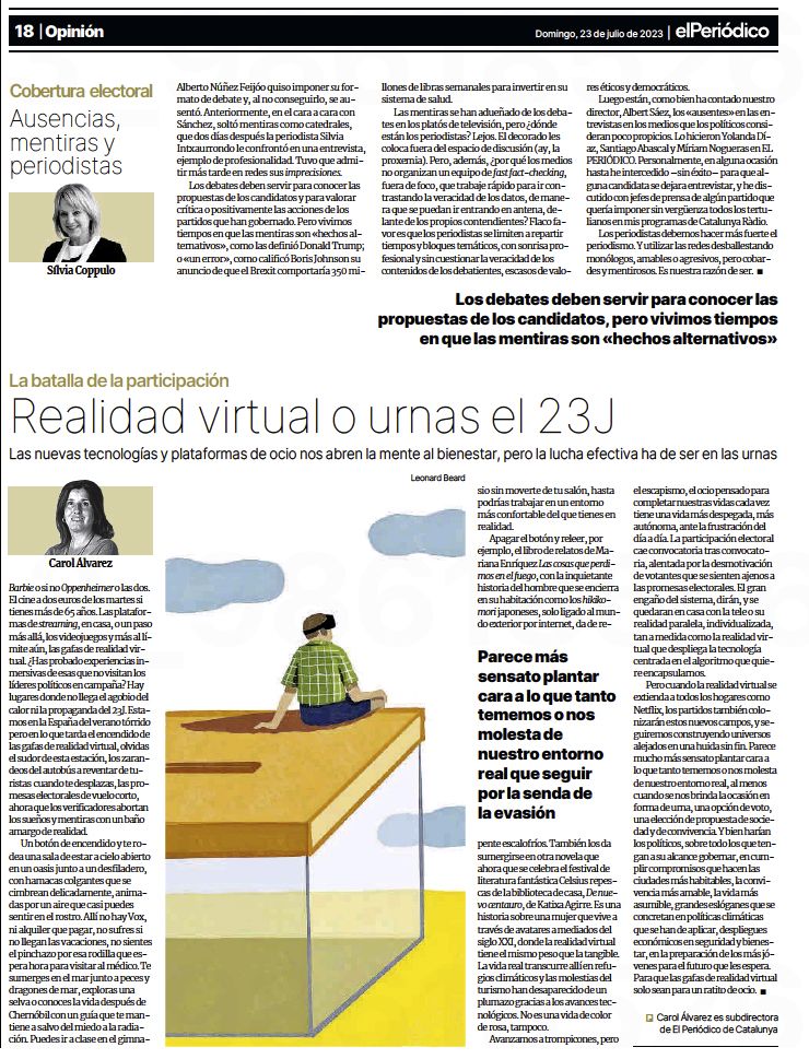 El Periódico de Catalunya / Carol Alvarez revient sur un jour d&#8217;élection - Leonard Beard - Anna Goodson Agence d'illustration