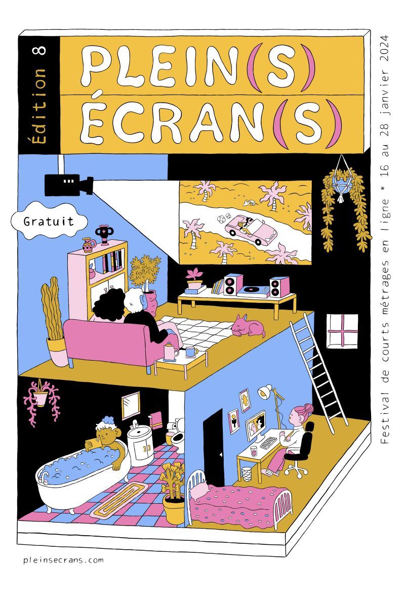 Festival Plein(s) Écran(s) / Poster of their 8th edition - Audrey Malo - Anna Goodson Illustration Agency