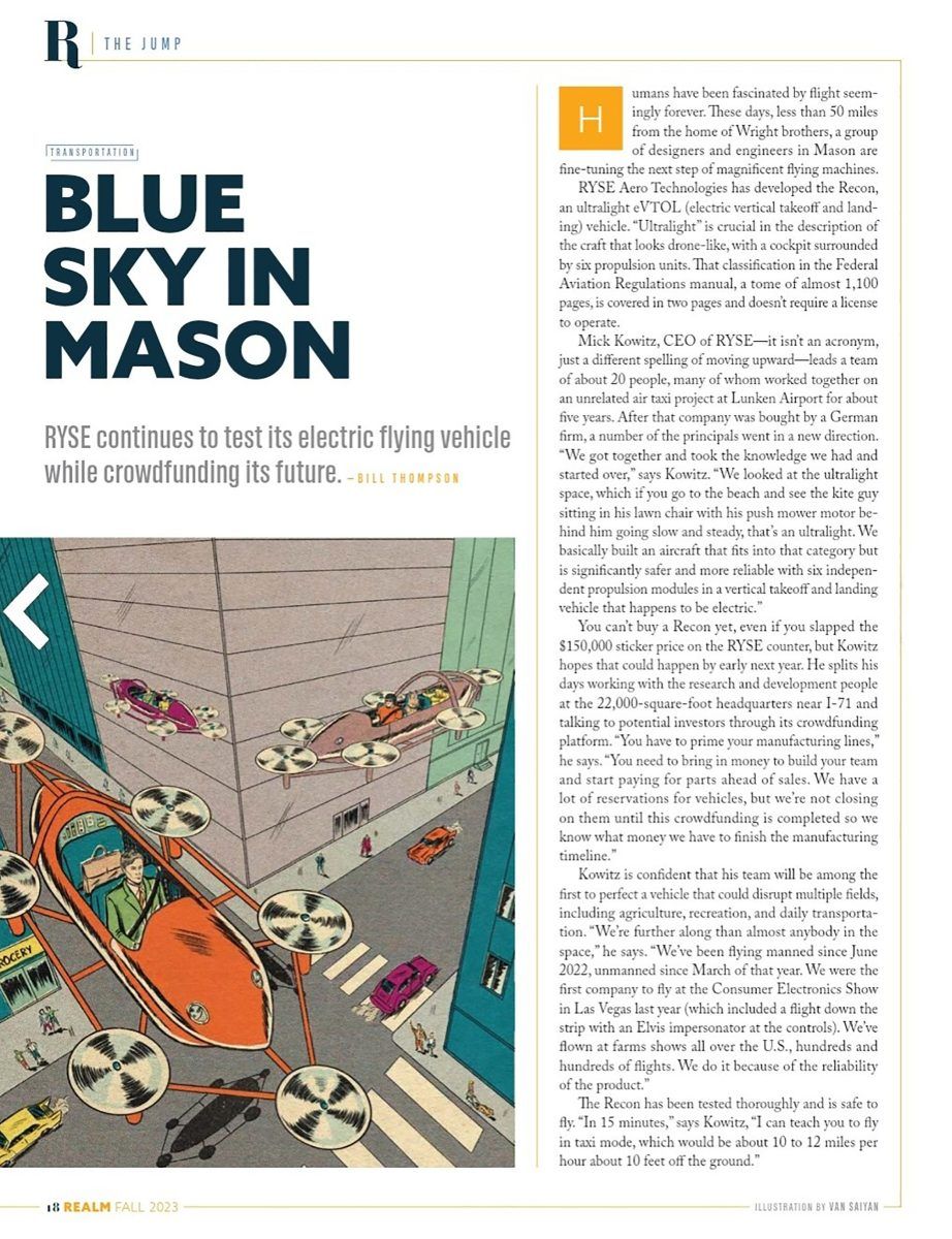 Realm &#8211; Cincinnati Magazine / Véhicules volants - Van Saiyan - Anna Goodson Agence d'illustration