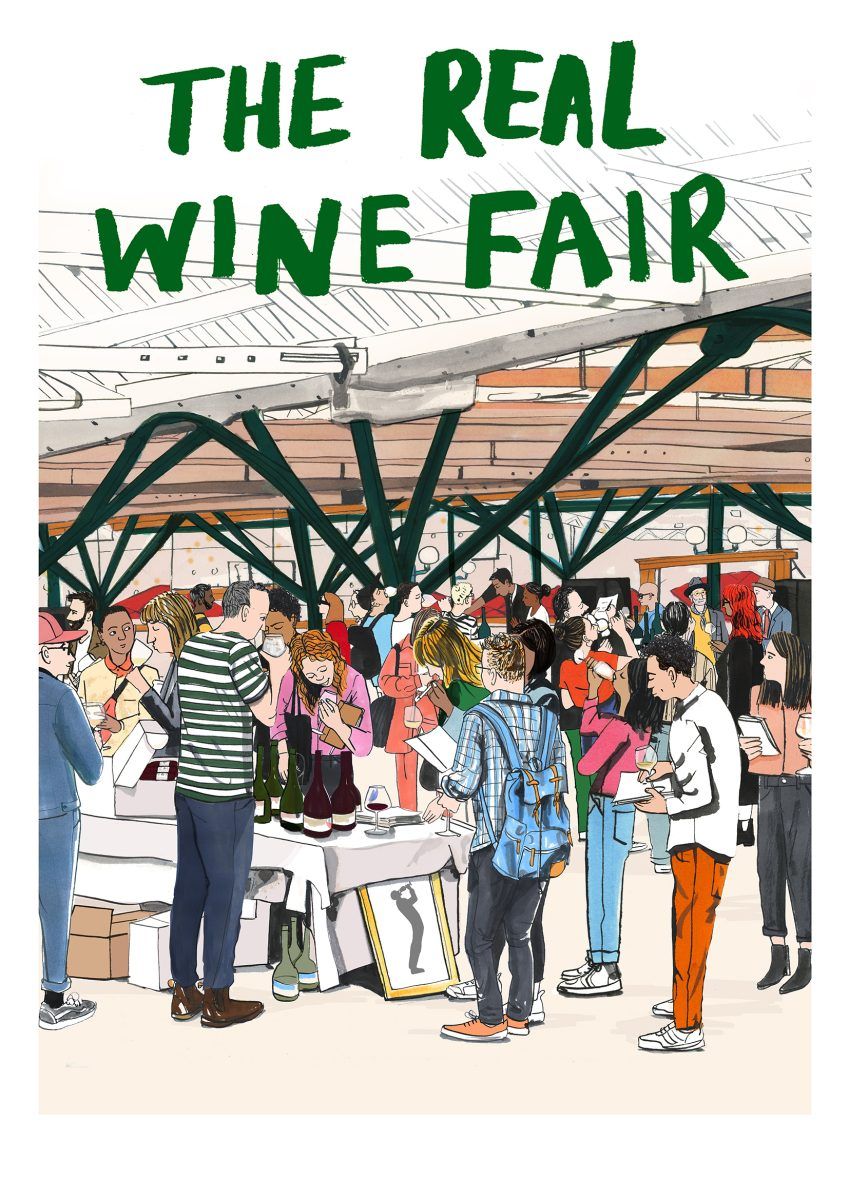 Les Caves De Pyrene / Poster and promotional material for &#8216;The Real Wine Fair&#8217; - Clare Mallison - Anna Goodson Illustration Agency