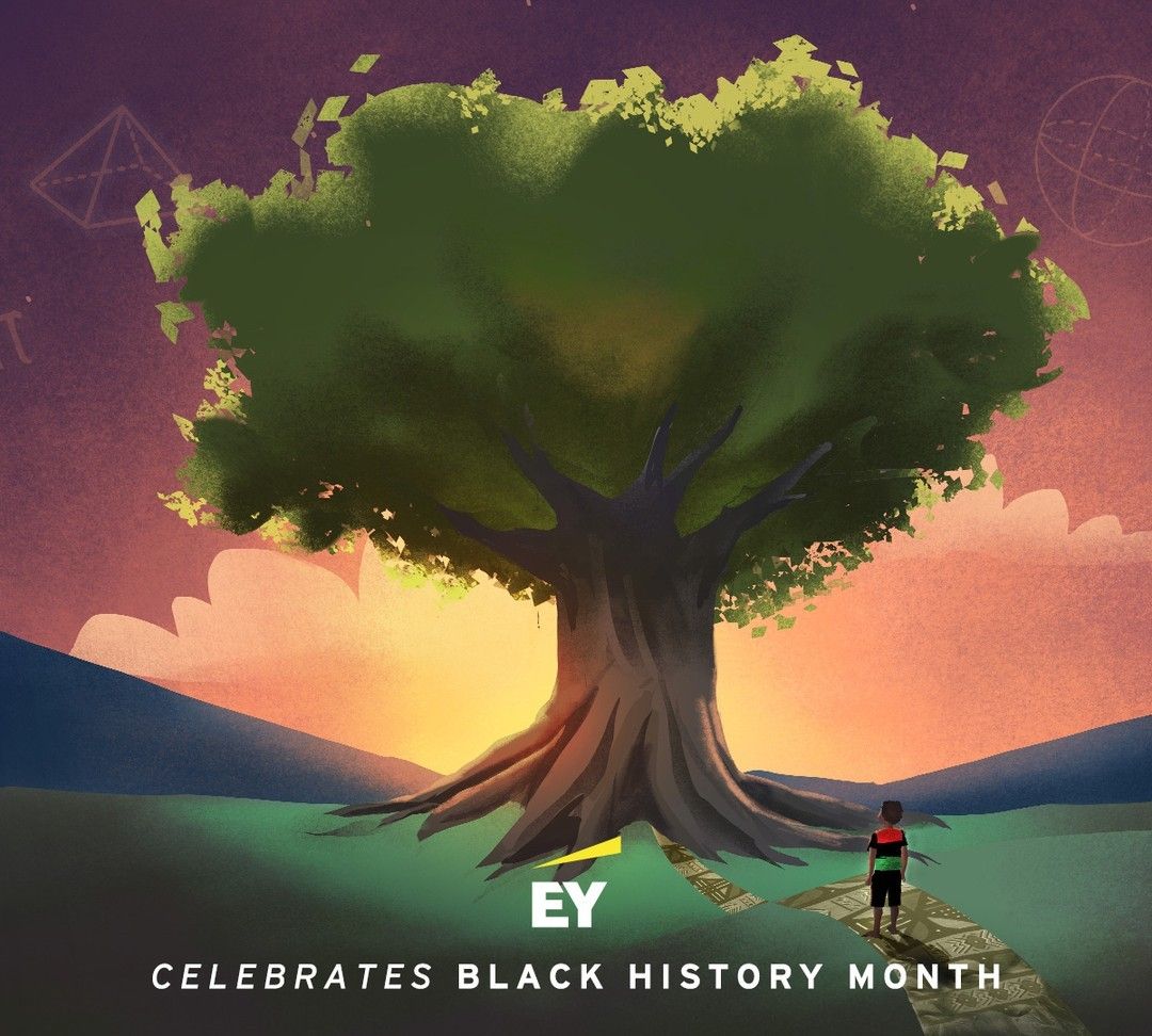 Ernst &#038; Young (EY) / Black History Month - Oboh Moses - Anna Goodson Illustration Agency