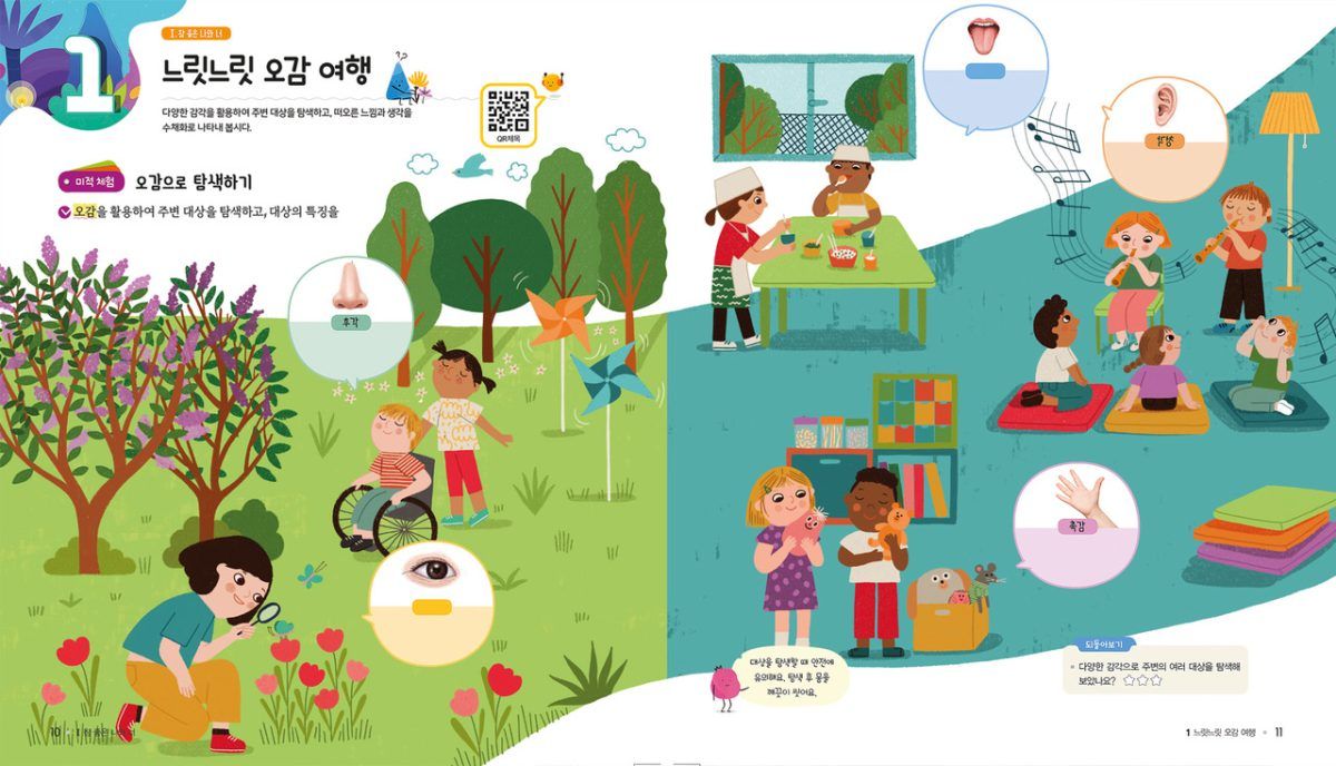 Visang / 5 senses, teaching children that in their daily lives - Marta Antelo - Anna Goodson Illustration Agency